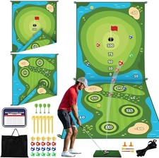Golf Chipping Game, Double-Sided Sticky Golf Pro Battle Mat with 20 Sticky Balls picture
