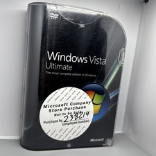 Rare Microsoft Windows Vista Ultimate Retail Box 32 & 64-bit with Key picture
