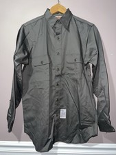 VINTAGE 1960's DEADSTOCK STEPHENS CRAMERTON ARMY CLOTH GREY WORK SHIRT picture