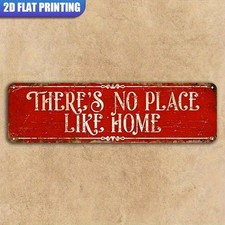 Vintage No Place Like Home Metal Wall Sign Rustic Tin Plaque Housewarming Gift picture