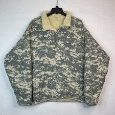 Patagonia MARS Reversible Camo / Oatmeal Deep Pile Fleece Jacket Snap-T Size XL picture