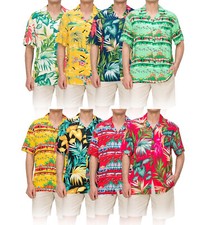 Men's Premium Quality Tropical Short Sleeve 100% Rayon Soft Hawaiian Shirts picture
