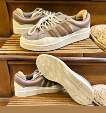 Adidas Campus Bad Bunny Suede Low Top Lace-Up Sneakers Beige Brown White picture