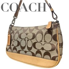 New COACH 6094 Vintage Y2k Signature Demi Mini Bag Khaki Tan Leather Authentic picture