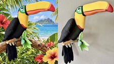 Vintage Angelitos Stuffed Hanging Tropical Toucan 1982 Made in El Salvador picture
