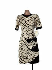 VTG 1960s Vicky Vaughn Vintage Polka Dot Drop Waist Bow Cotton USA Made 5/6 NWT picture