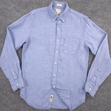 J Crew Baird McNutt Irish Linen Shirt Mens S Blue Slim Fit Long Sleeve Preppy picture