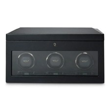 Wolf British Racing Triple Watch Winder 792302. W/ Storage picture