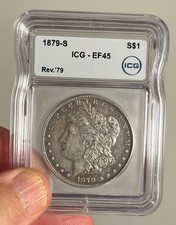 1879-S Morgan Silver Dollar, ICG EF45 (Reverse of 1879) picture