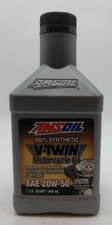 Amsoil 20W-50 Synthetic V-Twin Motorcycle Oil One Quart MCVQT picture