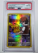 ⚡️ Pikachu 241 ⚡️ 2019 Pokemon Sun & Moon ⚡️ Cosmic Eclipse Secret ⚡️ PSA 8 ⚡️ picture