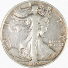 1921-S Walking Liberty Half Dol. As shown in the figure - Very Fine Condition picture