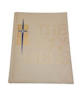 Large Tableside White Family HOLY BIBLE Vtg 1965 KJV picture