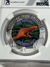 2022 Cook Islands $5 New Hampshire Red Spotted Newt Silver Graded MS 70 by NGC picture
