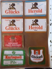 ORIGINAL GLUCKAUF 7 X DIFFERENT WEST GERMAN BEER LABELS picture