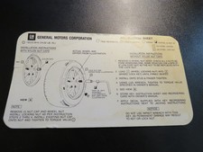 82-83-84 Pontiac Firebird Trans Am Tire Lug Nut Installation Instruction Card picture
