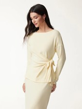 OGL Women's Boatneck Long Sleeve Tie-Waist Top - No Import Fees picture