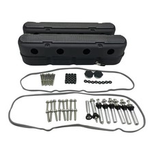 LS Finned Vintage Hidden Coil Aluminum Valve Cover Compatible with Che-vy Sma... picture