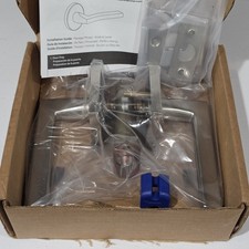 EMTEK 5210HLOLHUS15 Square Rosette Privacy Set LH Helios Lever, Satin Nickel NEW picture