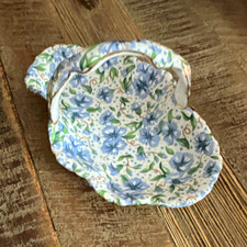 Floral Ceramic Basket by Two’s Company “Ainsley’s Chintz” Vintage Trinket Dish picture