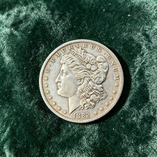 1882-CC Morgan Silver Dollar AU About Uncirculated Carson City Mint Coin picture