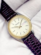 [WORKS] 1995 Pulsar By Seiko Quartz Women Two-Tone Vintage Watch Day Date Japan  picture