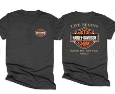 Harley Davidson Vintage T-shirt, Harley Davidson Black Shirt picture
