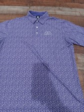 Men’s Footjoy Golf Club Purple Polo Tulip Print All Over Print Xl 2817 picture
