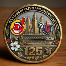 New Cleveland Indians 1250th anniversary 1901-2026 Challenge Coin TB412 picture