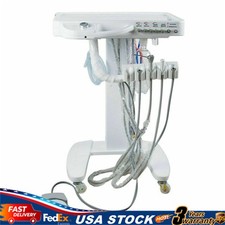 Portable 4 Hole Dental Delivery Unit System Cart Treatment work Compressor USA picture