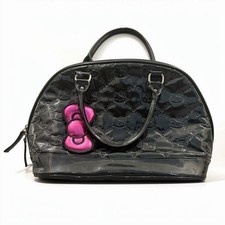 HELLO KITTY CUTE Y2K SANRIO BLACK LOUNGEFLY EMBOSSED BAG USED READ DESCRIPTION picture