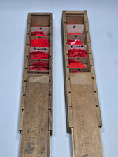 Pair Vintage Antique Celluloid Price Numerals Set Wood Sliding Box General Store picture