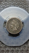 1862 Indian Head Cent Penny VG Details Scratch                              D801 picture