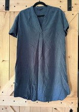 Hilary Radley Dress Size M Blue Tencel Lyocell Short Sleeve V-Neck picture