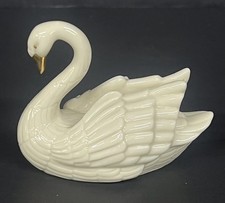 Vintage Lenox Swan Figurine 24K Gold Accents Place Card Holder/Cake Topper picture