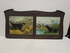 Antique 19C Hallen & Weiner Hunting Dog Litho Print Pair 43