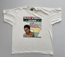 Vintage Black Womans Anthem Shirt Sz XL Single Stitch Made in USA Read picture