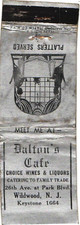 Dalton's Cafe Wildwood NJ Vintage Matchbook Cover Pre-1940s picture