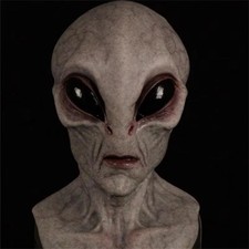 Adult Halloween Party Alien Mask Horror Headwear UFO Latex Cosplay Costume Props picture