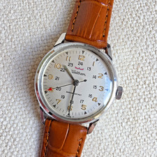 Vintage WALTHAM men's manual wind watch Military Style 24H dial swiss 1960s picture