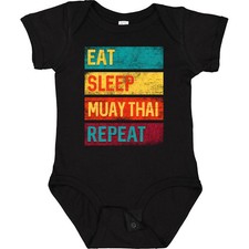 Inktastic Eat Sleep Muay Thai Repeat Baby Bodysuit Thailand Competition Apparel picture