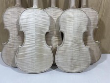 4/4 size Unfinished Violin with Tiger Flame Maple Back white Handmade violin picture