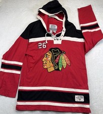 Chicago Blackhawks Old Time Hockey Lace Up Hoodie Mens XL NHL Jersey Style picture