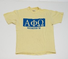 True VTG 80s Single Stitch Rochester Frat Shirt Size XL Thrashed NY XI Zeta USA picture