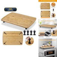 GarveeHome Bamboo Stovetop Cover Cutting Board XXX Large with Legs Juice picture