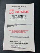 Ruger M-77 Mark II Bolt Action Rifle Blue & Stainless Steel Instruction Manual  picture