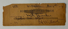 Vintage 1897 -  RARE check from Home National Bank of Milford, Mass (Boston, MA) picture