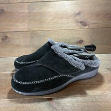 Orthofeet charlotte womens size 10.5 shoes Black Suede Lined Wide Width slippers picture