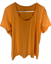 CHICO'S True Color Tee Shirt Size 3 Womens XL Orange Cotton Spandex Coastal NEW picture