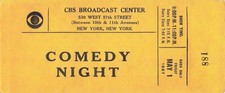 1987 CBS Comedy Night Audience Ticket CBS Broadcast Center New York TV Studio picture